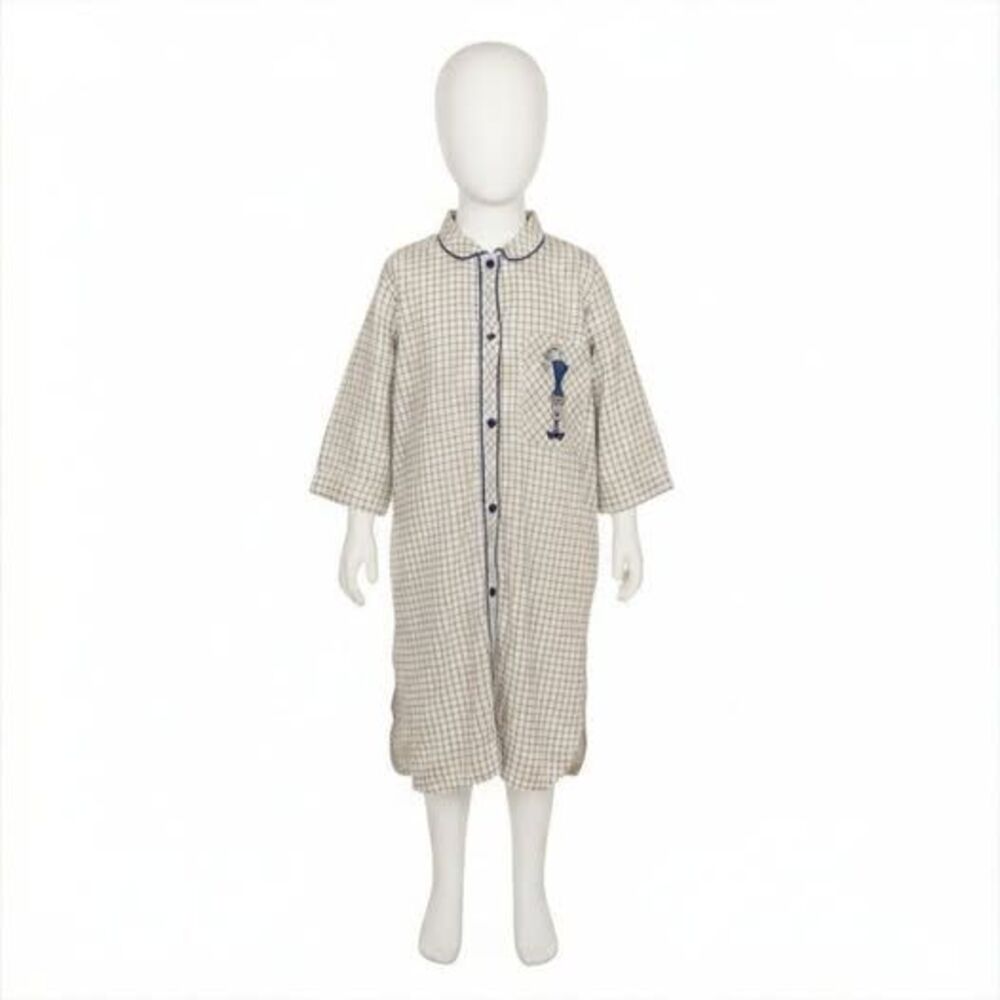 Vintage 1960s Tom Girl Nightgown & Bloomers Set Size M Blue Checkered Pajamas